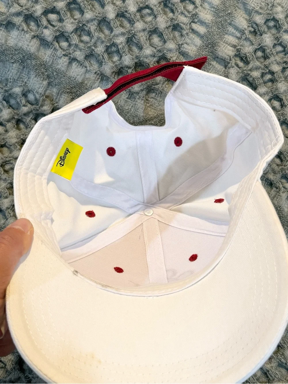 Mickey Mouse White Baseball Cap with Red Accents